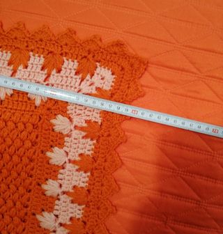Tappeto uncinetto handmade arancio 90x60 