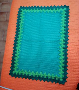 Tappeto uncinetto verde 90x60 