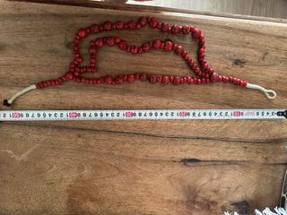 Collar coral rojo 3 vueltas