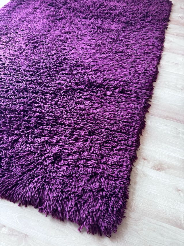 Tappeto con frange in granato vinoso viola 140x200 cm