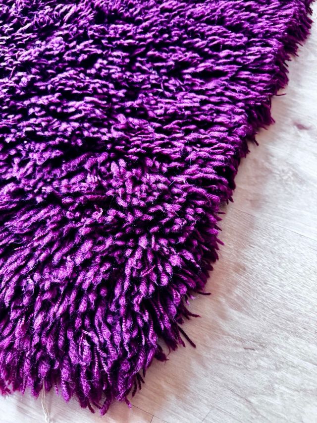 Tappeto con frange in granato vinoso viola 140x200 cm