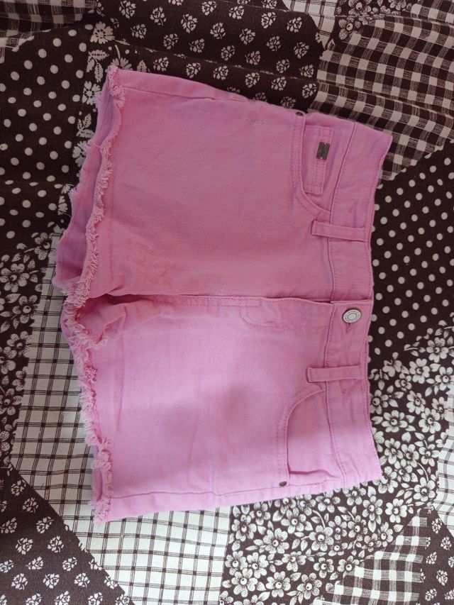 Shorts vaqueros rosa niña