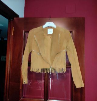 Chaqueta ante100%marrón flecosNUEVA