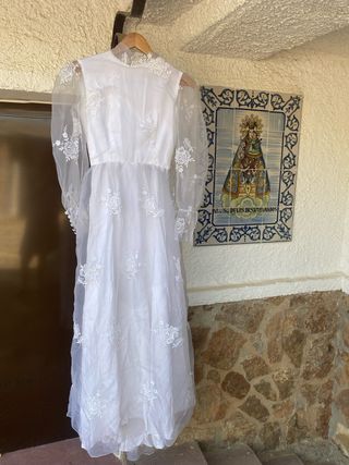 Vestido novia blanco vintage