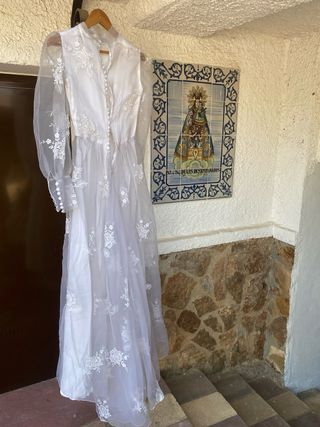 Vestido novia blanco vintage