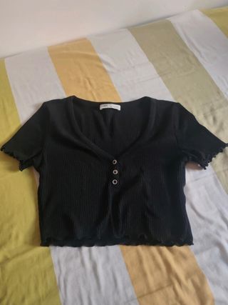 2 camisetas manga corta - azul, negra - talla S