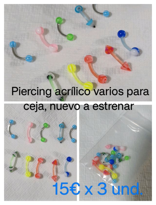 Piercings Ceja Acrílicos Multicolor