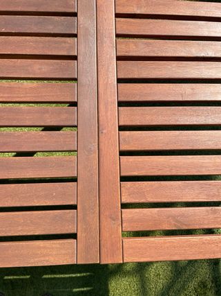 Mesa de jardín de madera marrón,
ampliable 260cm