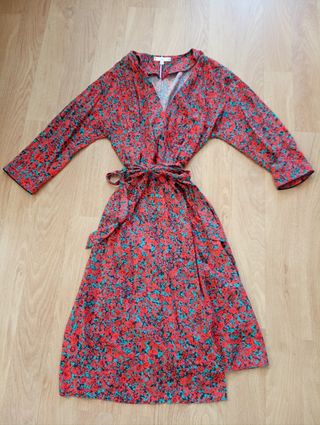 Vestido Tommy Hilfiger rojo y verde agua