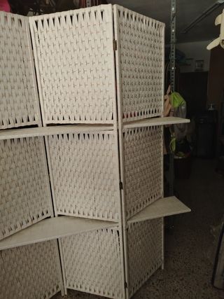 Biombo plegable blanco - 4 paneles