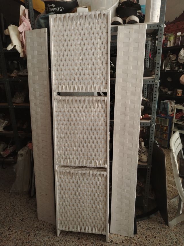 Biombo plegable blanco - 4 paneles