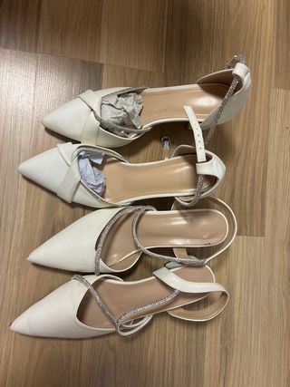 Zapatos novia blancos talla 41 - doy los dos pares