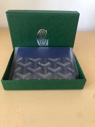 Portacarte Goyard blu e marrone