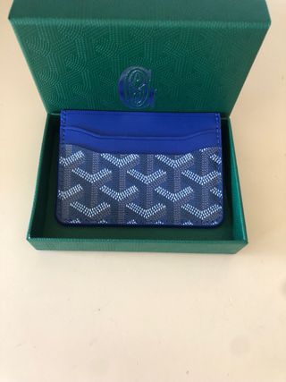 Portacarte Goyard blu e marrone