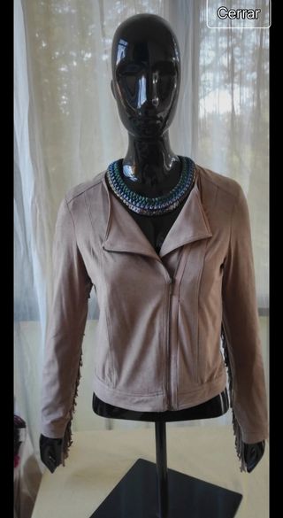 Cazadora tipo antelina beige flecosNUEVA