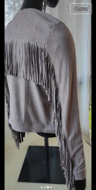 Cazadora tipo antelina beige flecosNUEVA