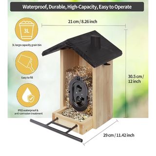 Mangiatoia per uccelli con telecamera