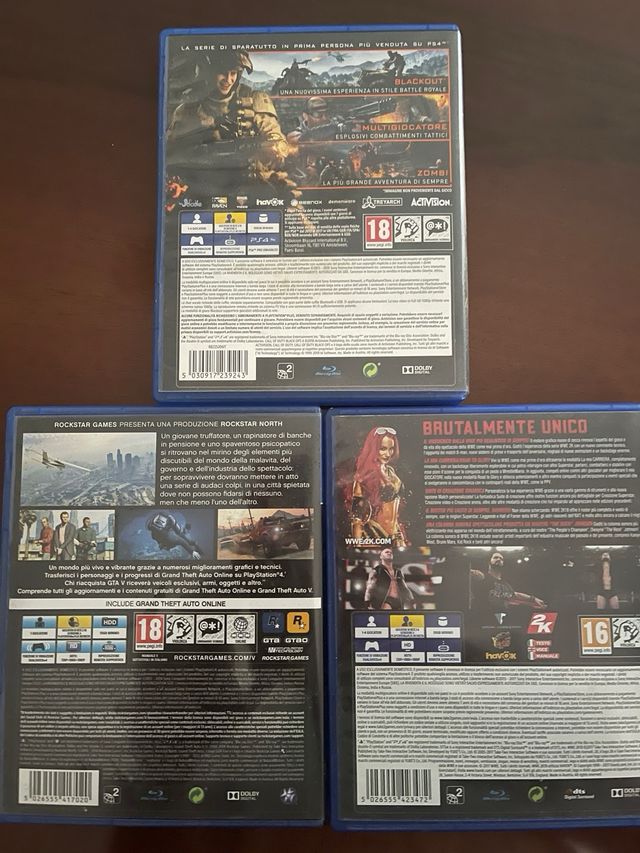 3 giochi PS4: Call of Duty, GTA V, WWE 2K18