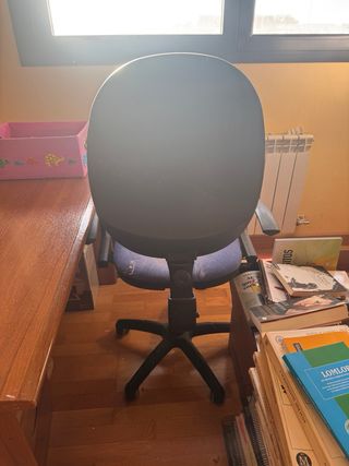 Silla escritorio giratoria - negra y azul