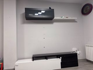 Mueble TV blanco y negro - 3 piezas