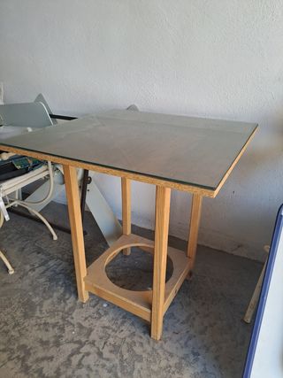 Mesa camilla madera cristal