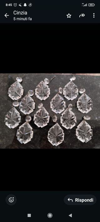 Gocce cristallo lampadario - 12pz