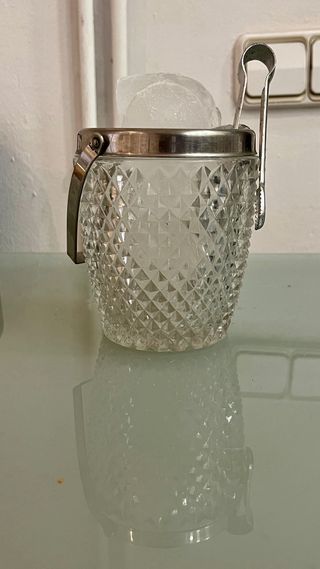 Cubitera de cristal vintage 