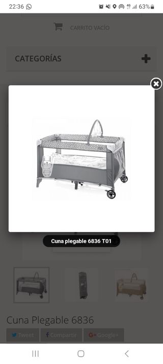 Cuna Plegable Bebé 6836