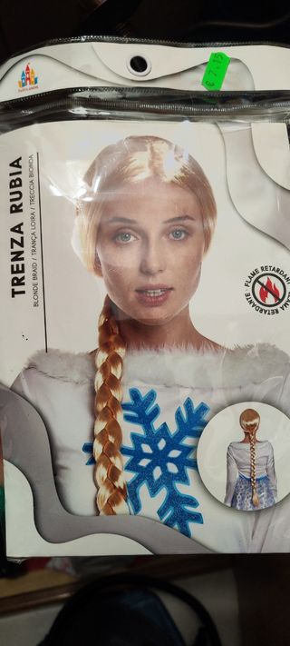 Peluca trenza rubia disfraz