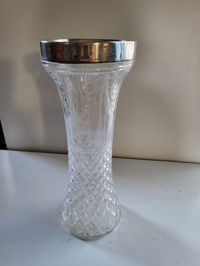 Jarrón cristal tallado vintage