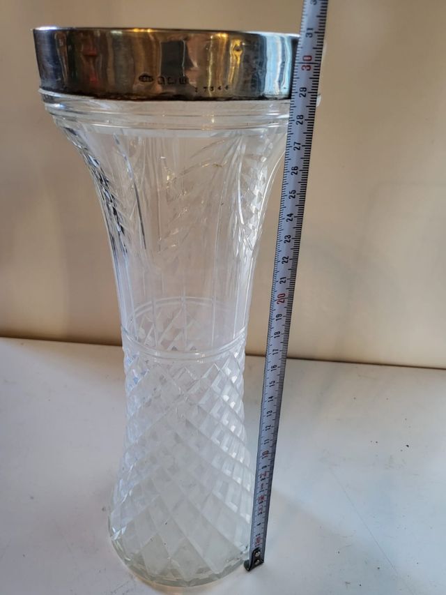 Jarrón cristal tallado vintage