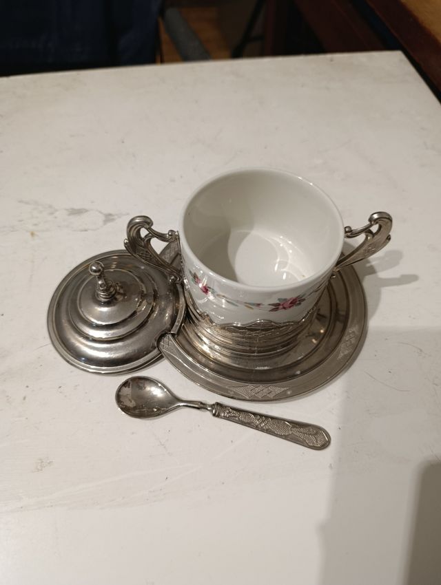 Zuccheriera argento con rose