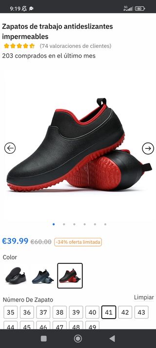 Zapatos cocinero/trabajo 