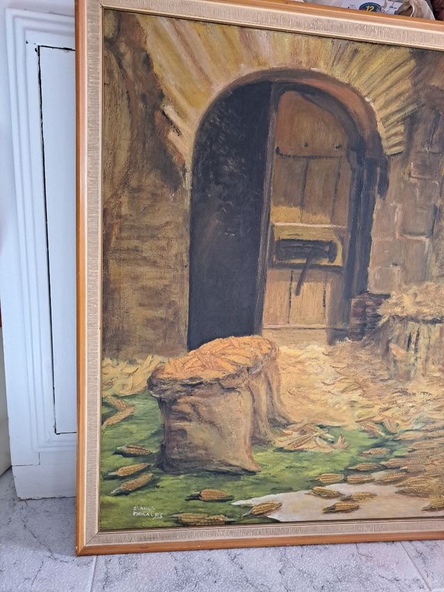 Cuadro al óleo - paisaje rústico