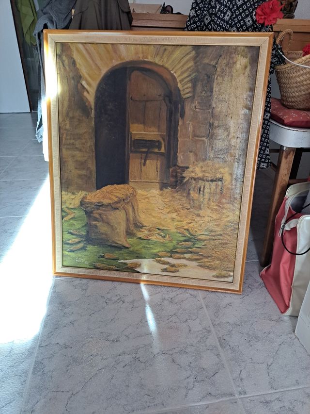 Cuadro al óleo - paisaje rústico