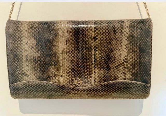 Bolso Christian Dior piel marrón-gris