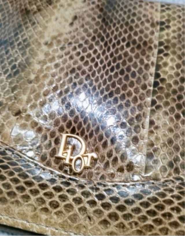 Bolso Christian Dior piel marrón-gris