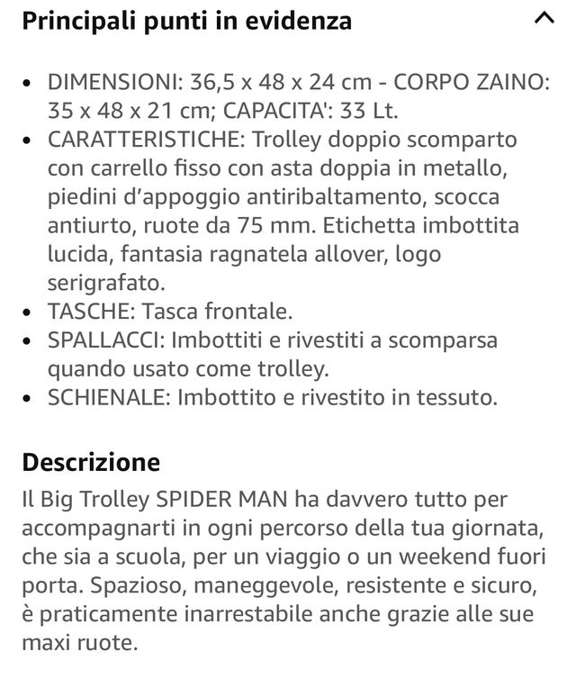 Zaino Trolley Spiderman Marvel