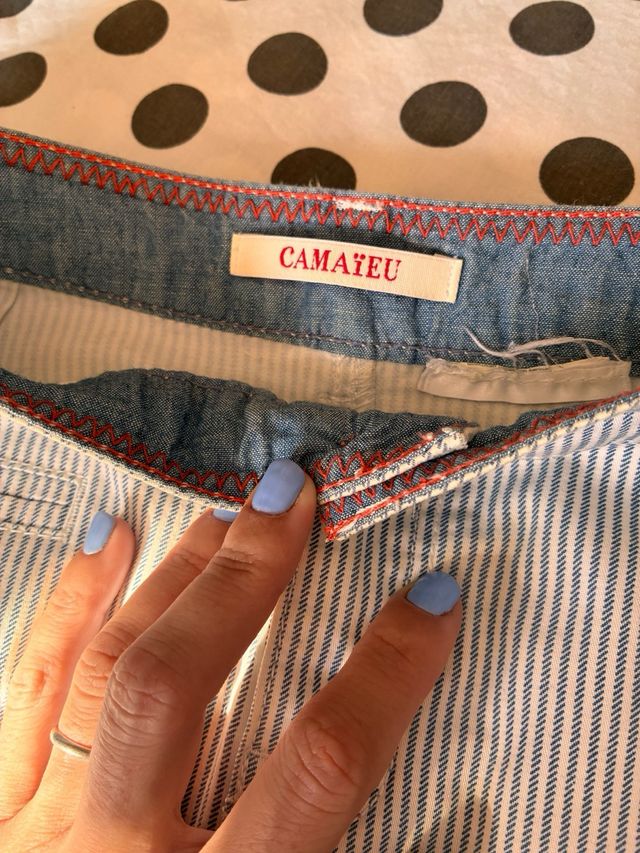 Gonna righe blu e bianca