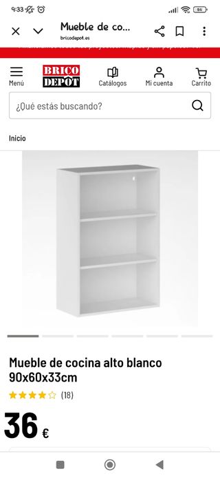 Armario cocina blanco 90x60x33cm