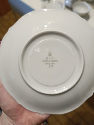 Servizio tè porcellana oro e bianco