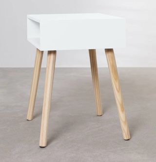 Pack de 2 mesitas Sklum blanca - patas madera