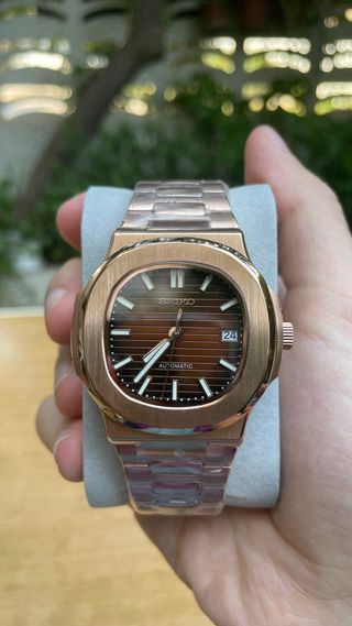 Seiko Mod Nautilus | Reloj Oro Rosa