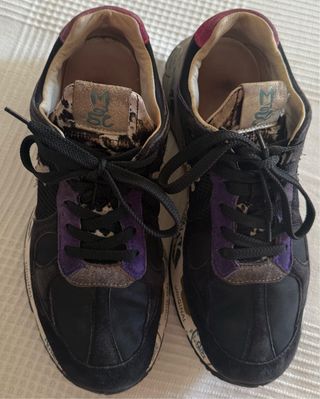 Zapatillas Premiata negras y moradas 39