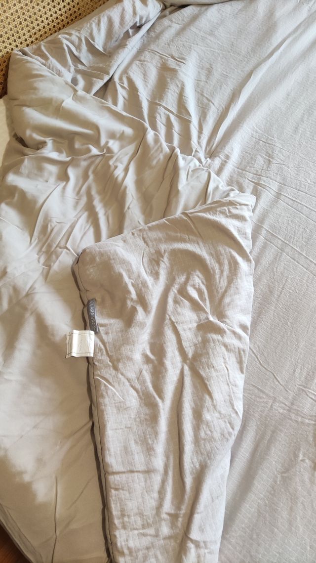 Edredón gris 135cm - Algodón