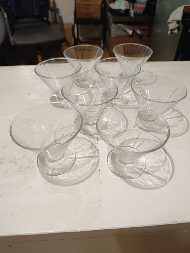 8 Coppette Vetro Trasparente