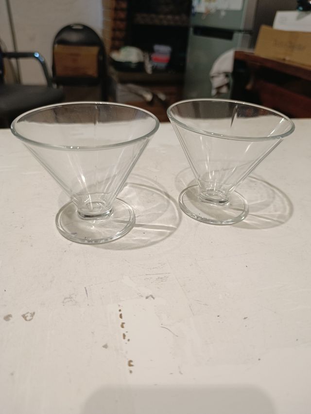 8 Coppette Vetro Trasparente