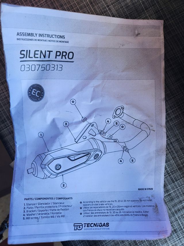 Tubo de escape SILENT-PRO KYMCO DINK 50 030750313