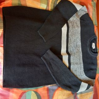 Maglione Uomo Cotone Grigio-Nero