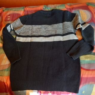 Maglione Uomo Cotone Grigio-Nero